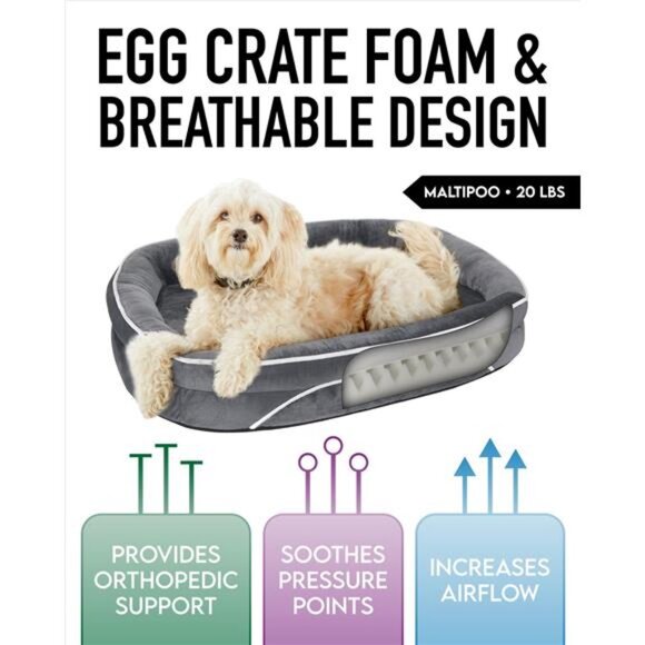 Luxury Orthopedic Dog & Cat Bed for Medium & Small Pets, Removable - Picture 4 of 5